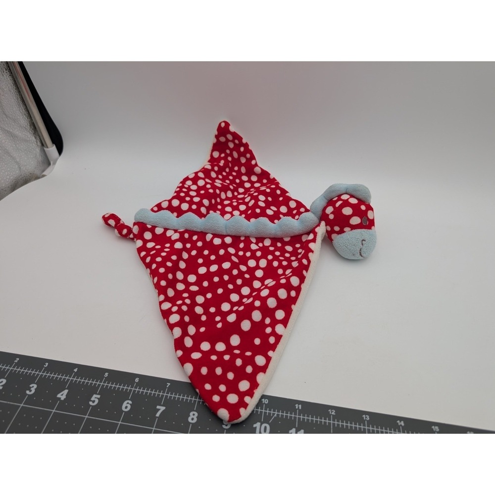 Red Polka Dot Horse Dinosaur Lovey Plush Security Blanket Stuffed Animal Toy